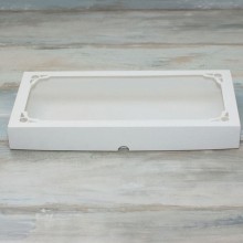 Коробка для пряников 40х20х3 (рамка), белая